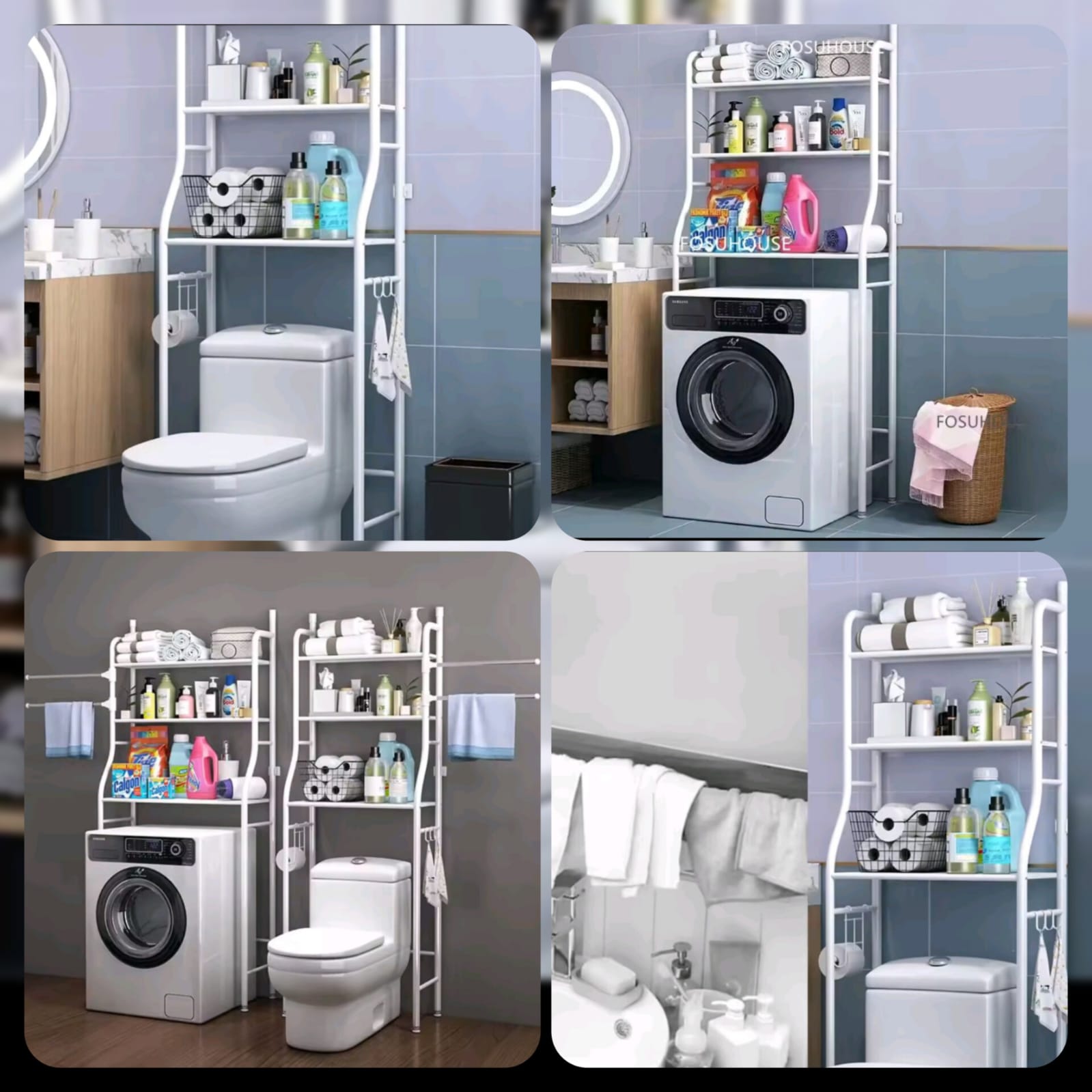 Attachable Rod Multifunctional Storage Rack